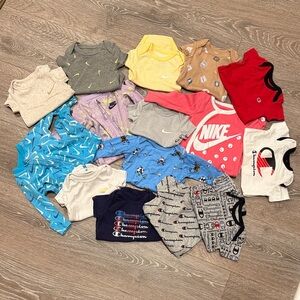 Nike and Champion Baby Onesies Lot